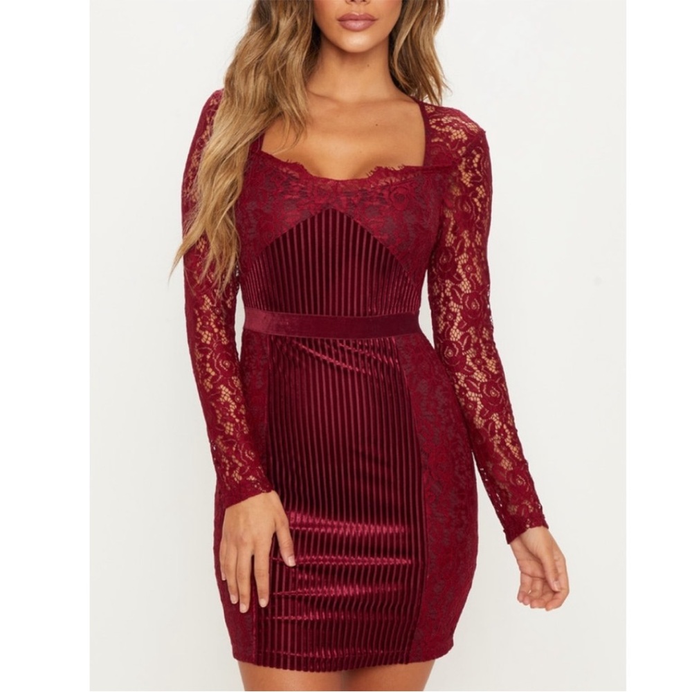 PrettyLittleThing Long Sleeve Bodycon Dress